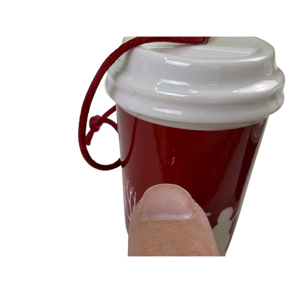 STARBUCKS 2006 Miniature Snow Globe Coffee To Go & Cup Ornament - Picture 4 of 7